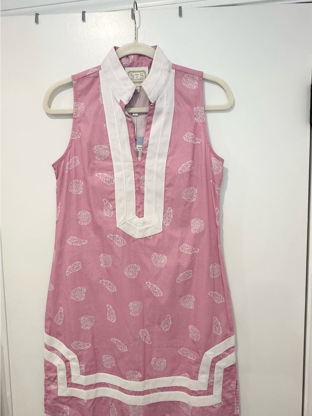 NWT Sail to Sable Pink Tunic Dress with White Trim